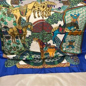 Authentic Hermès Women's Art des Steppes Silk Scarf